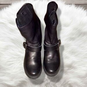 Frye Veronica Black Leather Moto/Engineer Ankle Boots – Women’s 6.5 $60 FIRM